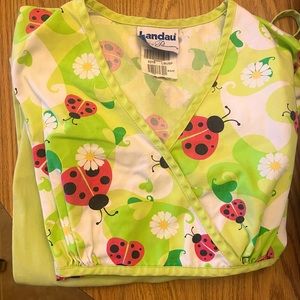 Landau, XS Top, XSP Petite Pant, Multi-colored/Lime Green